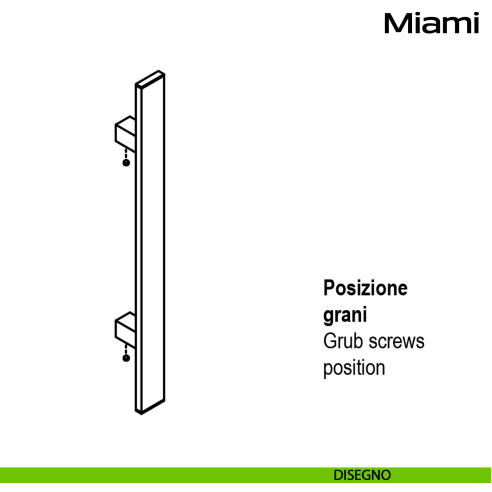 Maniglione in acciaio per porta Miami Reguitti Inox dritto disegno