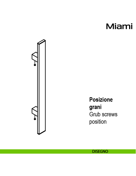 Maniglione in acciaio per porta Miami Reguitti Inox dritto disegno