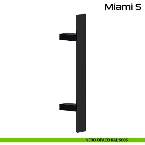 Maniglione in acciaio per porta Miami S Reguitti Inox zancato - nero opaco RAL 9005