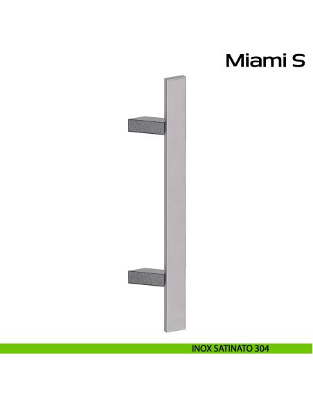 Maniglione in acciaio per porta Miami S Reguitti Inox zancato - inox satinato 304