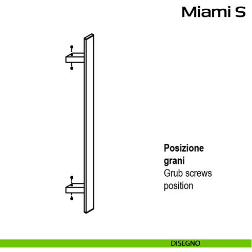 Maniglione in acciaio per porta Miami S Reguitti Inox zancato disegno