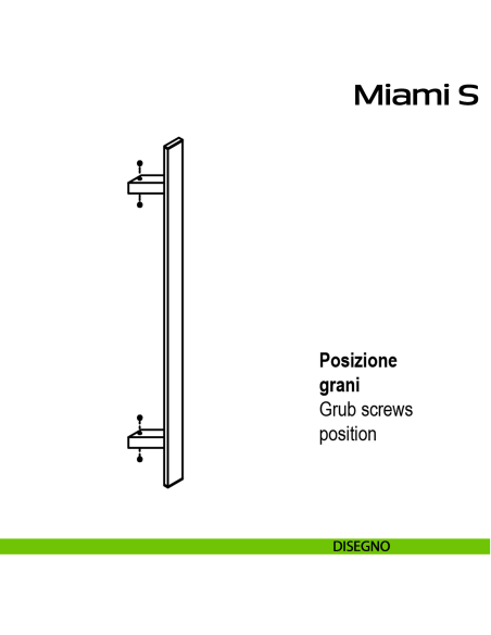 Maniglione in acciaio per porta Miami S Reguitti Inox zancato disegno