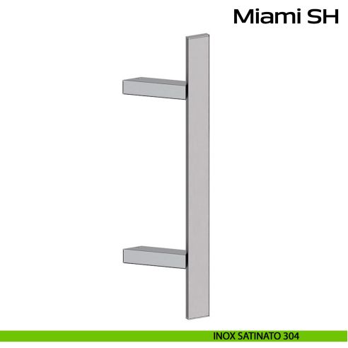 Maniglione spostato acciaio per porta Miami SH Reguitti Inox - inox satinato 304