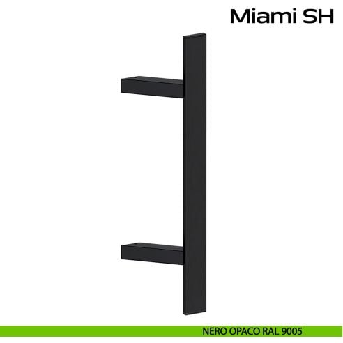 Maniglione spostato acciaio per porta Miami SH Reguitti Inox - nero opaco RAL 9005