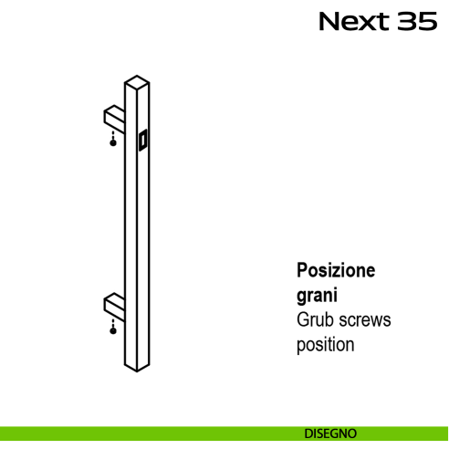 Maniglione con lettore biometrico per porta Next 35 Reguitti Inox disegno