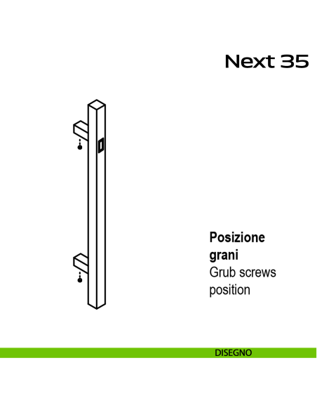 Maniglione con lettore biometrico per porta Next 35 Reguitti Inox disegno