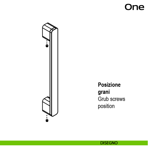 Maniglione in acciaio per porta One Reguitti Inox diritto disegno