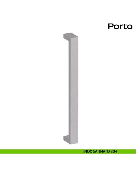 Maniglione squadrato in acciaio per porta Porto Reguitti Inox diritto inox satinato 304