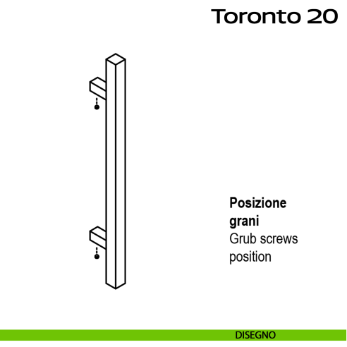 Maniglione diritto in acciaio per porta Toronto 20 Reguitti Inox disegno