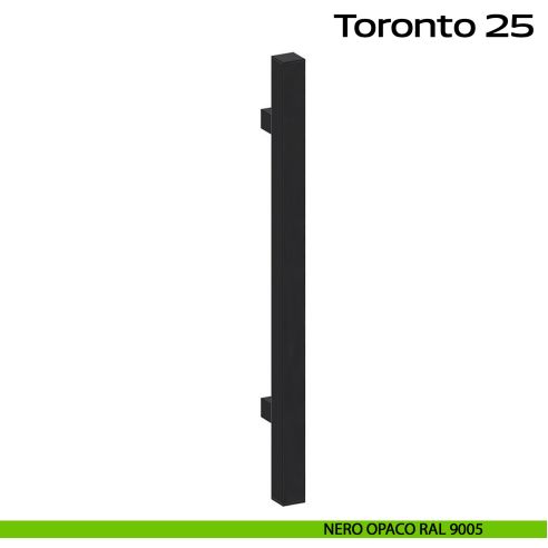 Maniglione squadrato in acciaio per porta Toronto 25 Reguitti Inox - nero opaco RAL 9005
