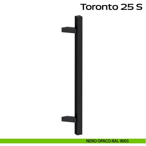 Maniglione spostato in acciaio per porta Toronto 25 S Reguitti Inox - nero opaco RAL 9005