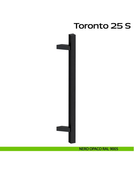 Maniglione spostato in acciaio per porta Toronto 25 S Reguitti Inox - nero opaco RAL 9005
