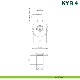 Serratura per cassetto con cilindro KYR Securital diametro 16,5 mm lunghezza 31 mm KYR 4 C16 2