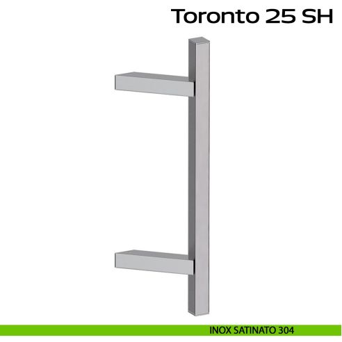 Maniglione zancato in acciaio per porta Toronto 25 SH Reguitti Inox - inox satinato 304