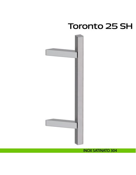 Maniglione zancato in acciaio per porta Toronto 25 SH Reguitti Inox - inox satinato 304