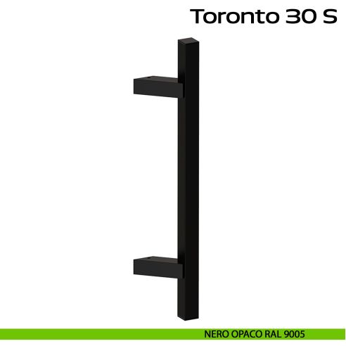 Maniglione in acciaio per porta Toronto 30 S Reguitti Inox zancato - nero opaco RAL 9005