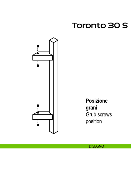 Maniglione in acciaio per porta Toronto 30 S Reguitti Inox zancato disegno