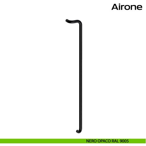 Maniglione tondo in acciaio per porta Airone Reguitti Inox zancato - nero opaco RAL 9005