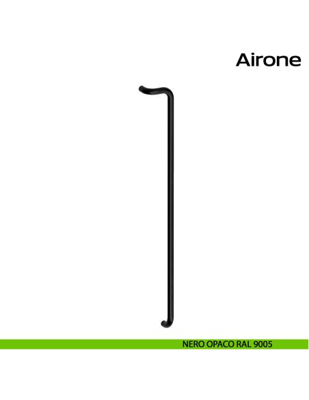 Maniglione tondo in acciaio per porta Airone Reguitti Inox zancato - nero opaco RAL 9005