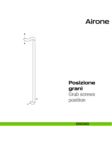 Maniglione tondo in acciaio per porta Airone Reguitti Inox zancato disegno