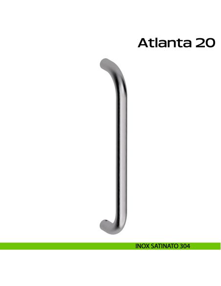 Maniglione acciaio diametro 20 mm per porta Atlanta 20 Reguitti Inox - inox satinato 304