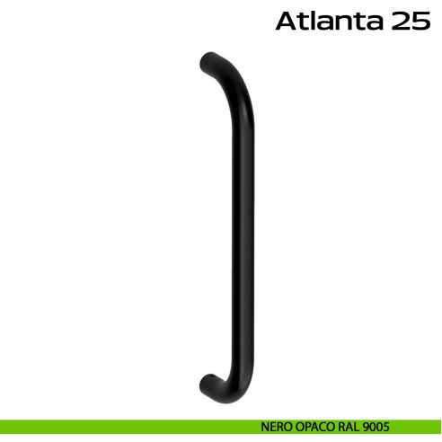 Maniglione acciaio diametro 25 mm per porta Atlanta 25 Reguitti Inox - nero opaco RAL 9005