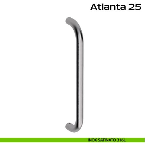 Maniglione acciaio diametro 25 mm per porta Atlanta 25 Reguitti Inox - inox satinato 316L