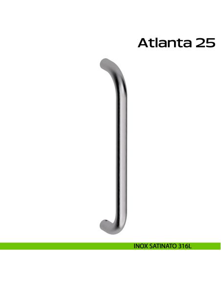 Maniglione acciaio diametro 25 mm per porta Atlanta 25 Reguitti Inox - inox satinato 316L