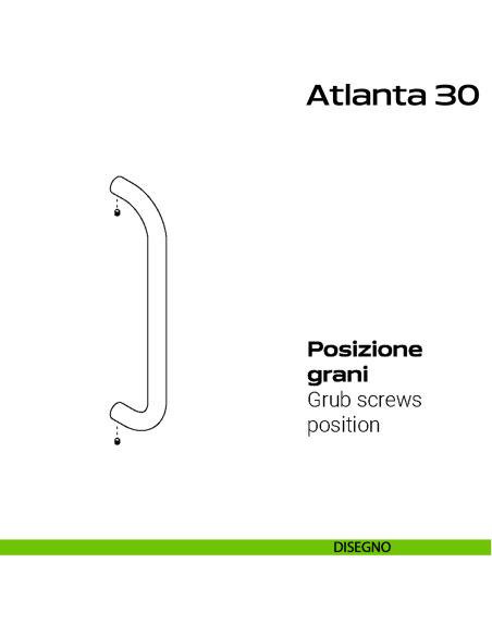 Maniglione acciaio per porta diametro 30 mm Atlanta 30 Reguitti Inox DISEGNO