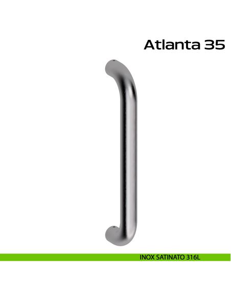 Maniglione acciaio per porta diametro 35 mm Atlanta 35 Reguitti Inox - inox satinato 316 L