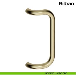 Maniglione zancato in acciaio per porta Bilbao Reguitti Inox 2