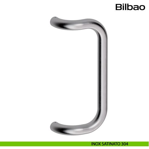 Maniglione zancato in acciaio per porta Bilbao Reguitti Inox - inox satinato 304
