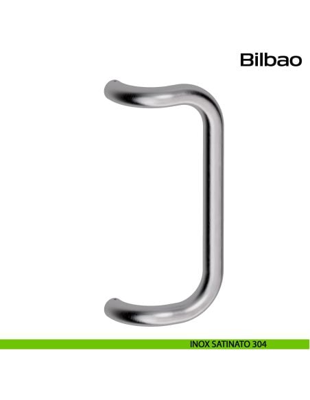 Maniglione zancato in acciaio per porta Bilbao Reguitti Inox - inox satinato 304
