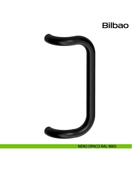 Maniglione zancato in acciaio per porta Bilbao Reguitti Inox - nero opaco RAL 9005