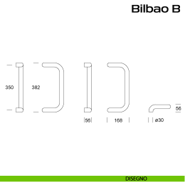 Maniglione ribassato in acciaio per porta Bilbao B Reguitti Inox 2