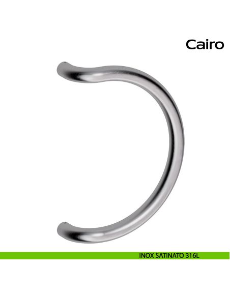Maniglione spostato in acciaio per porta Cairo Reguitti Inox - inox satinato 316L