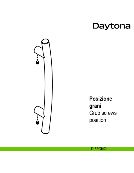 Maniglione curvo in acciaio per porta Daytona Reguitti Inox disegno
