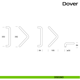Maniglione triangolare in acciaio per porta Dover Reguitti Inox 2