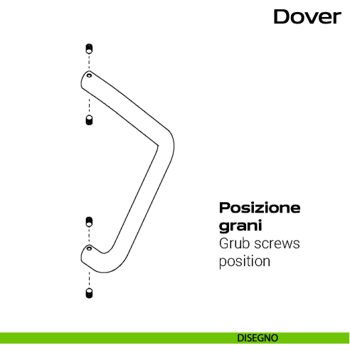 Maniglione triangolare in acciaio per porta Dover Reguitti Inox disegno