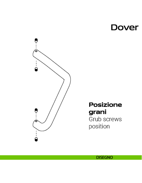 Maniglione triangolare in acciaio per porta Dover Reguitti Inox disegno