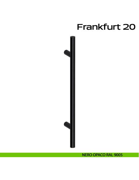 Maniglione acciaio per porta diametro 20 mm Frankfurt 20 Reguitti Inox - nero opaco RAL 9005