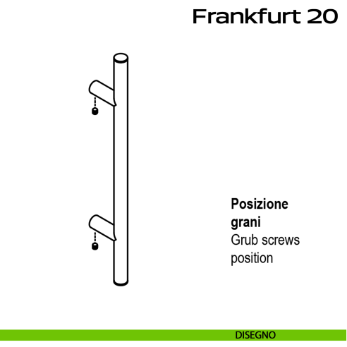 Maniglione acciaio per porta diametro 20 mm Frankfurt 20 Reguitti Inox DISEGNO