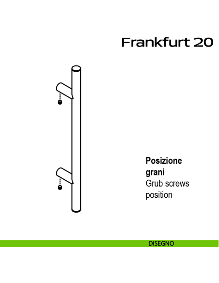 Maniglione acciaio per porta diametro 20 mm Frankfurt 20 Reguitti Inox DISEGNO