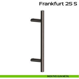 Maniglione zancato in acciaio per porta Frankfurt 25 S Reguitti Inox 2