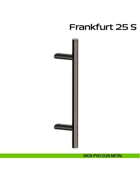 Maniglione zancato in acciaio per porta Frankfurt 25 S Reguitti Inox - inox pvd gun metal