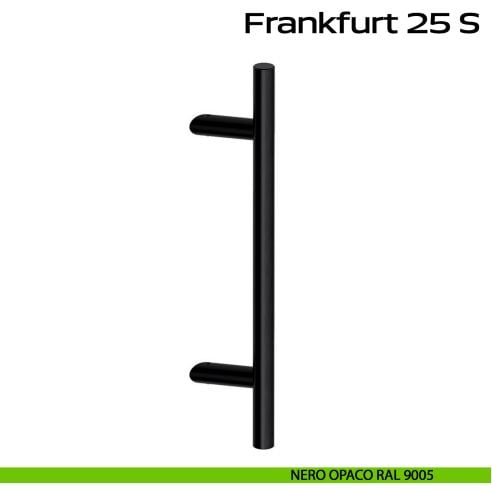 Maniglione zancato in acciaio per porta Frankfurt 25 S Reguitti Inox - nero opaco RAL 9005