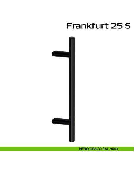 Maniglione zancato in acciaio per porta Frankfurt 25 S Reguitti Inox - nero opaco RAL 9005