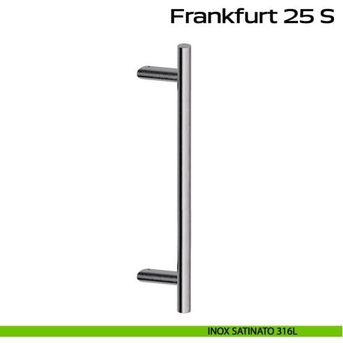 Maniglione zancato in acciaio per porta Frankfurt 25 S Reguitti Inox - inox satinato 316L
