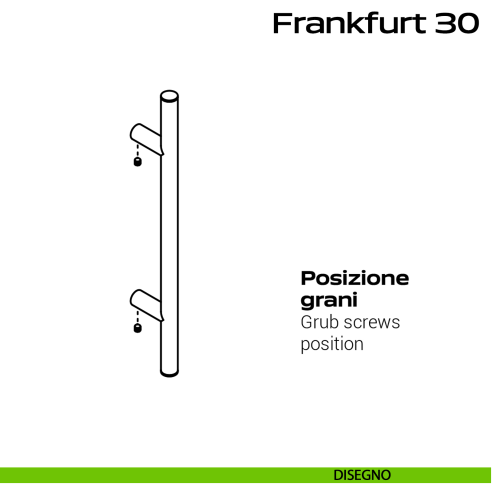 Maniglione acciaio per porta diametro 30 mm Frankfurt 30 Reguitti Inox disegno