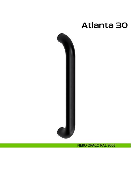 Maniglione acciaio per porta diametro 30 mm Atlanta 30 Reguitti Inox - nero opaco RAL 9005